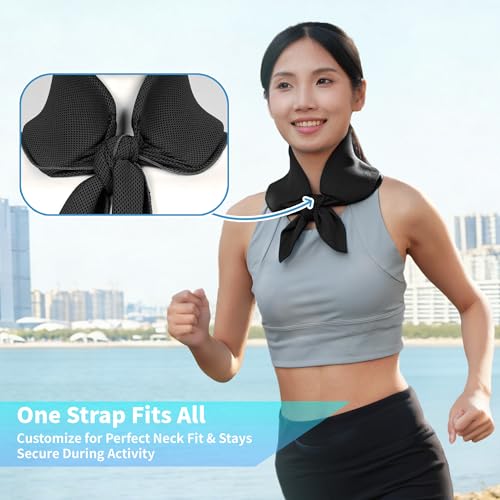 Widened Cooling Neck Wraps Long Lasting Neck Ice Pack Wrap - color: Black