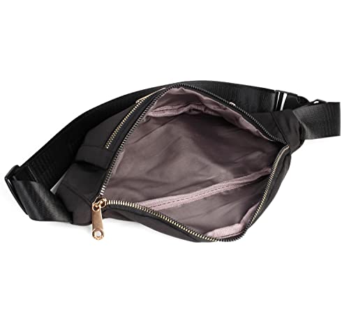 Fanny Pack Waist Pack for Women, Fashion Waist Bag with Adjustable Strap for Travel Sports Running black - color: black