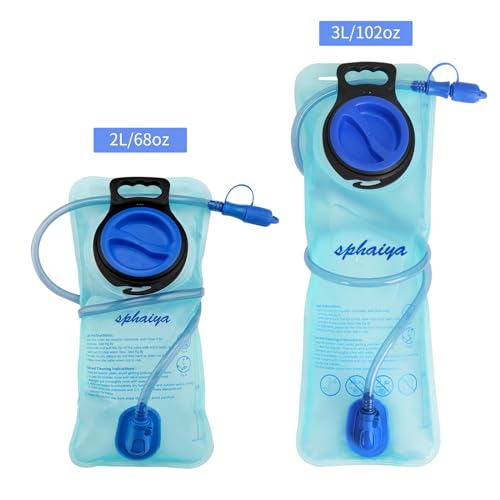 2 Pack Hydration Bladder 2L-3L with Cleaning Brush - Wide Opening, Leak Proof Water Reservoir for Hiking Cycling Running Camping Backpack - BPA Free - color: 3L-Green+blue