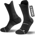 Coolmax Running Socks for Women Stay Dry Cloud Cushioned Compression - color: Black, size: 5-8