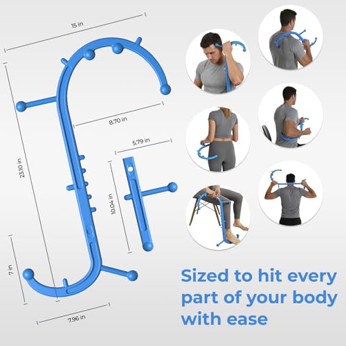 Detachable Trigger Point Massage Tool for Body Muscle Pain Relief - color: Blue, size: Large