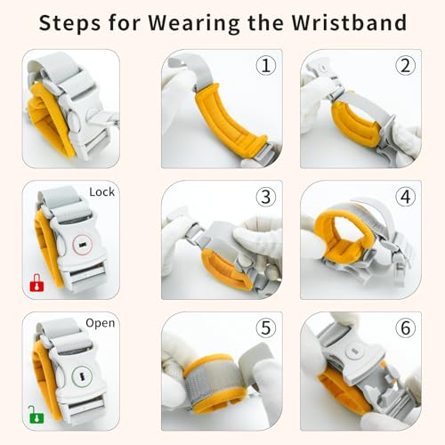 Toddler Leashes + Anti Lost Wrist Link for Kids, 4 in 1 Kid Harness Backpack Leash for Girls Boys, Reflective Kids Anti Lost Leash Cute Baby Harness Belt Strap Foldable Child Safety Leash for Park/Zoo - color: Yellow