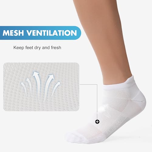 BAMBOO COOL Mens Athletic Ankle Socks Moisture Wicking Cushioned 8 Pack - color: 3*black/3*white/2*dark Grey, size: Large