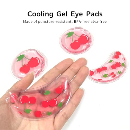 4PCS Gel Eye Ice Pack Set Reusable, Cold and Hot Compress for Eyes - color: Cherries