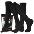 cerpite Zipper Compression Socks, 2 Pairs 15-20 mmHg Closed Toe Compression Stockings for Men Women - color: Black, size: Small-Medium