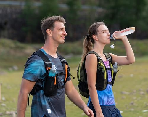 MARCHWAY Soft Flask Collapsible Water Bottle with Wide Mouth, 300ml/500ml - color: White, size: 500 ml/17 oz
