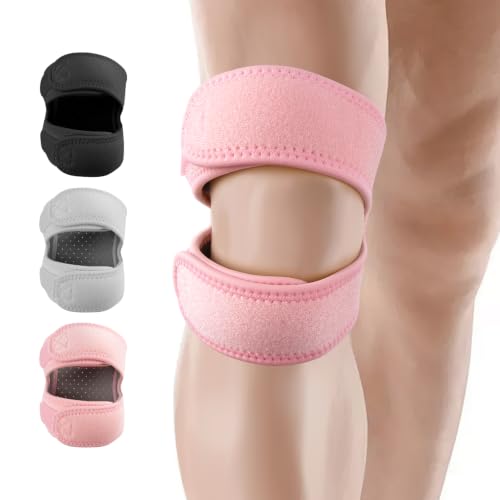 Knee Brace for Women and Men, Breathable Adjustable Knee Braces, Pink - color: Pink