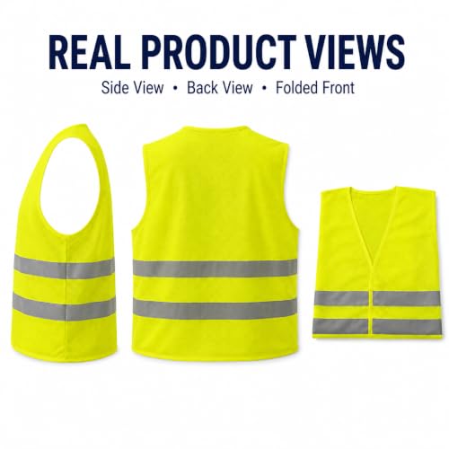 Safety Vests High Visibility Reflective Vest, Hi Vis Mesh Vest, Green/Orange Multi-Pack for Work, Traffic, Warehouse - color: Green