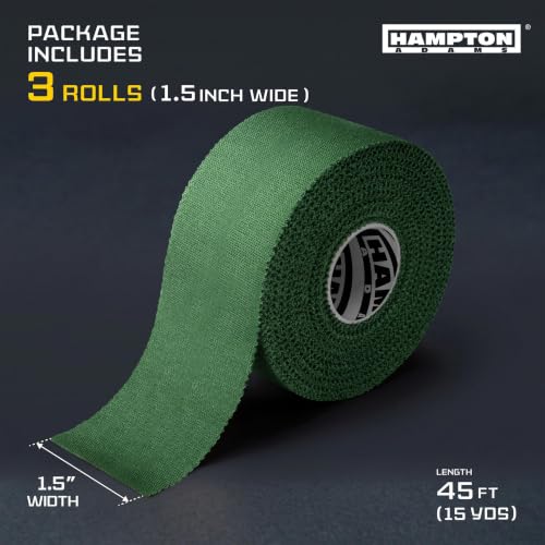 Hampton Adams Athletic Sports Tape, Very Strong, Easy Tear, No Residue - color: Hunter Green (1.5 Inch)