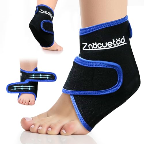 Ankle Ice Pack Wrap Reusable Gel Cold Compression for Foot Discomfort - color: Black