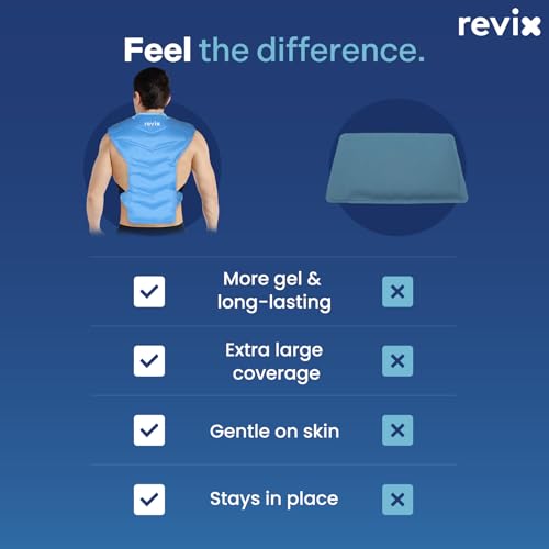 REVIX Large Ice Pack for Back & Shoulder, Reusable Gel Cold Wrap, Blue - color: Blue