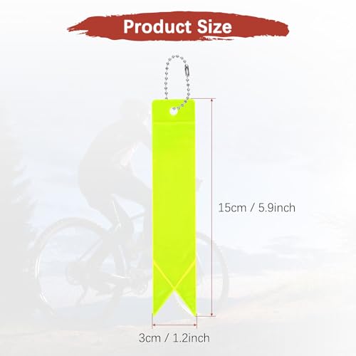 Safety Reflector Pendants - Reflective Safety Keychain Gear with Chain Use for Backpack & Running & Cycling - color: Lemon Yellow