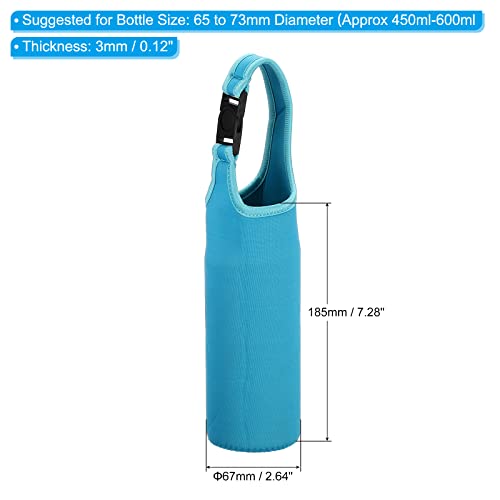 PATIKIL Water Bottle Sling Bag, Neoprene Portable Insulated Bottle Holder Carrier with Removable Adjustable Shoulder Straps - color: Blue