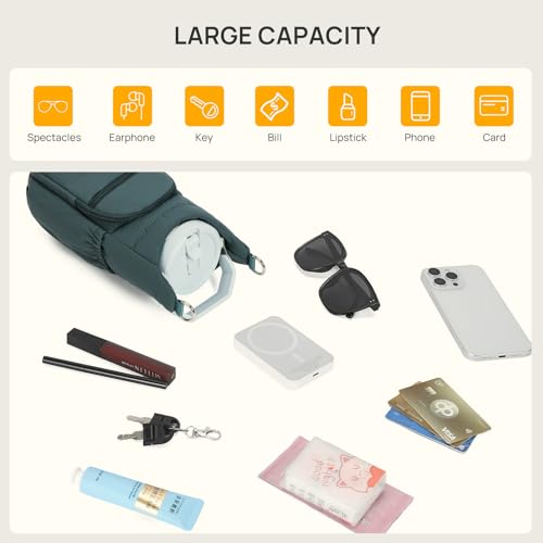 Telena Water Bottle Holder with Strap RFID Crossbody Bags for Women - color: Green