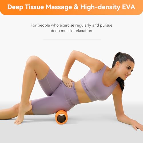 SUBCULTUREPICK Foam Roller Muscle Massage Roller for Back Pain & Stretching - color: Orange
