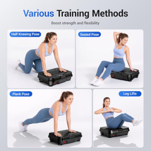 Vibration Plate Exercise Machine 350lbs Capacity Full Body Shaker - color: Deep Black