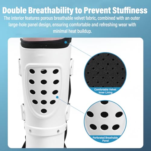 Walking Boot for Broken Foot - Medical Fracture Boot for Toe & Ankle Injuries-Breathable Stabilizer for Men Women (White, Overall Mid Size (Sole Upgrade), Right) - size: Overall Mid Size (Sole Upgrade)