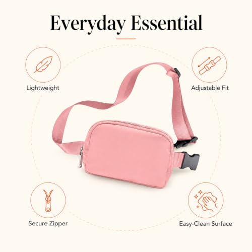 Fanny Pack, Adjustable Crossbody Waist Bag, Pink - color: Pink
