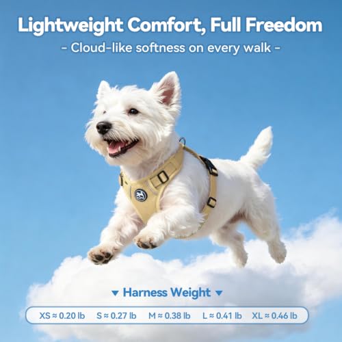 PoyPet Mesh Dog Harness, Reflective Breathable Puppy Vest for Small Dogs - color: Khaki, size: S