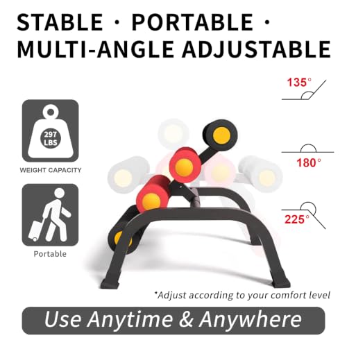 Mini Foldable Inversion Table, Back Stretcher with Massage Roller