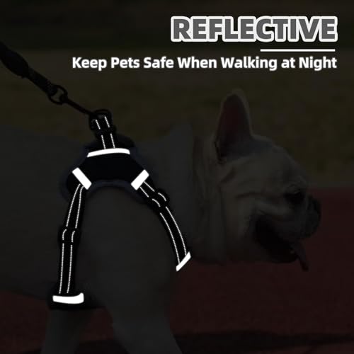 PUPTECK Dog Harness Small Sized Dog, Step in Adjustable Reflective Dog Vest Harness Escape Proof, No Pull Soft Padded Harness Easy Control, Black, XS - color: Black, size: XS (CHEST: 11.5"-16")