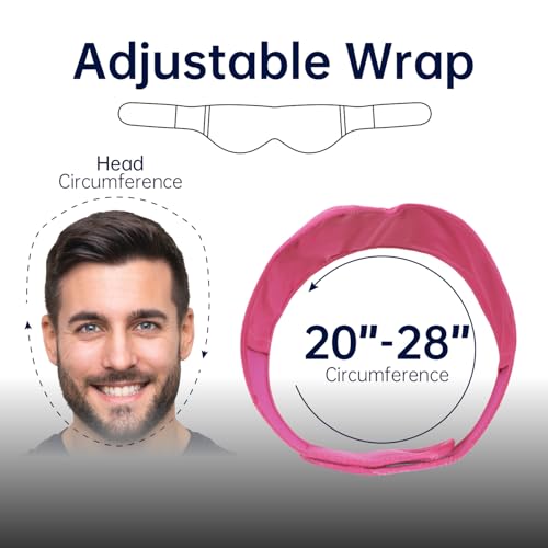 Wisdom Teeth Ice Pack Head Wrap Jaw Face Ice Pack with 4 Gel Packs - color: Hot Pink-4 Gel Pack