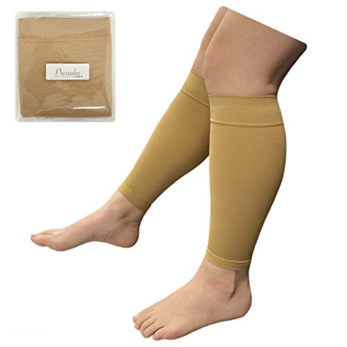 Presadee Shin 8-15 mmHg Mild Compression Leg Fatigue Circulation Calf Sleeve (Nude, 5XL) - color: Nude, size: 5XL