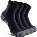 Quarter Compression Socks for Men Women, Cushioned Running Hiking Socks - color: Black (4 Pairs), size: Small