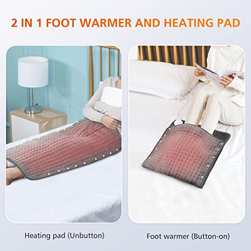 Snailax Heating Pad for Back, Foot Warmer, Large Washable Heating Pad