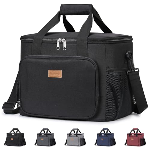 Lifewit Insulated Lunch Box for Men, Lunch Bag Cooler Women, Black 40-Can 24L - color: Black, size: Jumbo(24L)