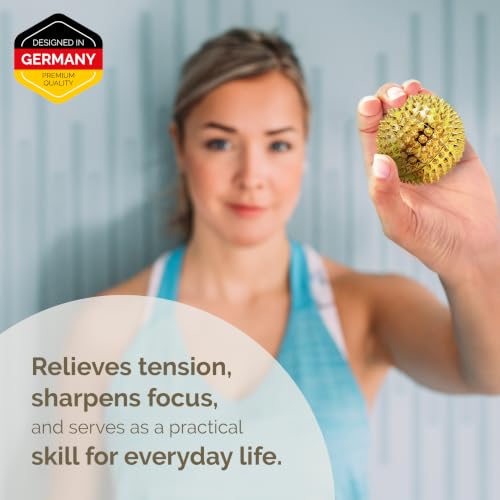 2X Spiky DBT Skill Balls | Magnetic Stress Relief Balls | Spiky Massage Balls for Relaxation, Tension Release, Focus & Mobility (Gold, 2 Inch) - color: Gold, size: 2 inches