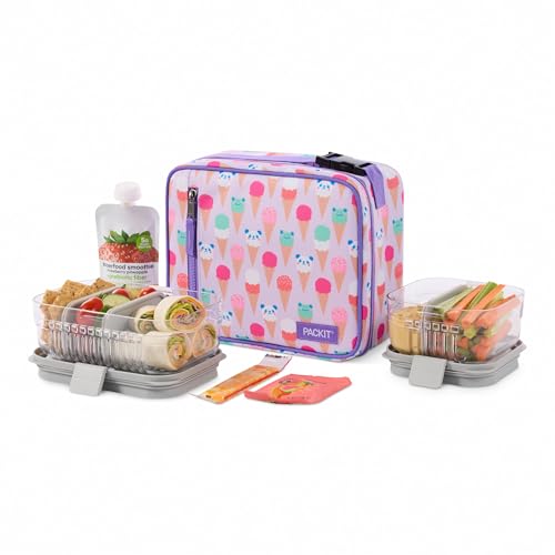 PackIt Freezable Classic Lunch Box, Ice Cream Critters - color: Ice Cream Critters