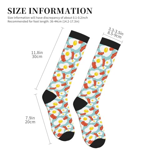 Crazy Fun Compression Socks, Unisex Knee High Support Socks - color: Bacon