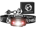 Foxelli USB‑C Rechargeable LED Headlamp – Ultra‑Light 2.4 oz & Bright 180 Lumens – Red/White Light, 5 Modes, IPX5 Waterproof, 40 h Runtime for Trail Running, Camping, Hiking - color: Black