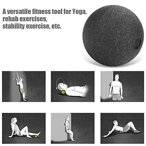 Yoga Massage Ball, Relax Muscles Soft Foam Roller Ball with High Density Foam Structure for Massaging Muscles for Adults for Exercises(Black, 8CM Single Ball)