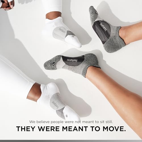 Feetures Elite Light Cushion No Show Tab Sock Wave - color: New Gray (1 Pair), size: Large