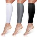 Sintege 3 Pairs Calf Compression Sleeves Women Men, XL, Black, White, Gray - color: Black, White, Gray, size: X-Large