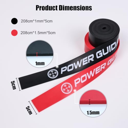 POWER GUIDANCE Muscle Floss Bands - Compression Bands - Mobility & Recovery Bands - for Improving Movement, Increasing Circulation & Reducing Soreness - color: Black and Red Combo (2)