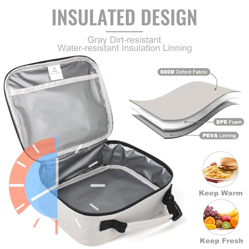 Genteen Kids Insulated Lunch Box for Boys Girls,Back to School,Office - color: C-1pk Gray