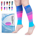 Doc Miller Calf Compression Sleeve 20-30 mmHg for Men & Women, 1 Pair - color: Blue.Pink.Blue, size: Small