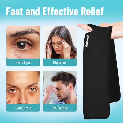 Cooling Eye Mask for Puffy Eyes, FSA Eligible HSA Reusable Eye Ice Pack - color: Black