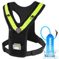 Hikeen Running Vest for Women Men, Adjustable Straps Hydration Vest with Water Bladder, LED Reflective Belt and Outdoor Headlight, Lightweight Water Backpack for Running Hiking Race