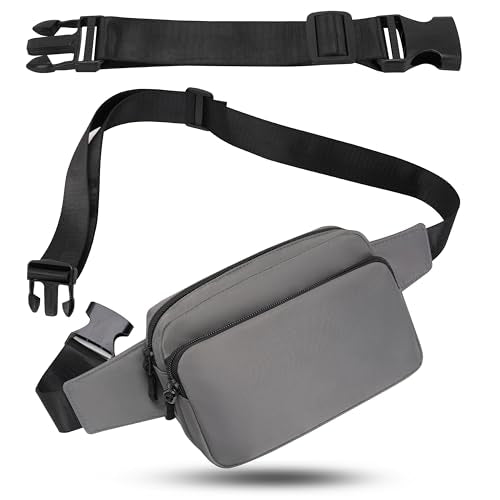 Fanny Pack Nylon Mini Belt Bag Everywhere Belt Bag for Women Water Repellent Waist Packs Crossbody Bags with Adjustable Strap - color: Gray