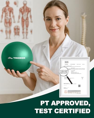 Trideer Exercise Ball for Rehabilitation with Guide, 9 Inch Pilates Ball - color: Green (with pump)