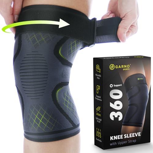 GARNO Knee Brace for Women and Men: Pain Relief Support for Running, Arthritis, Meniscus Tear, ACL - Patellar Tendon Compression Sleeve with Strap IT Band Stabilizer - size: XX-Large
