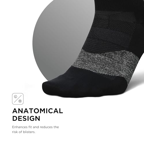 Feetures Elite Light Cushion Mini Crew Sock - color: New Black (1 Pair), size: Large