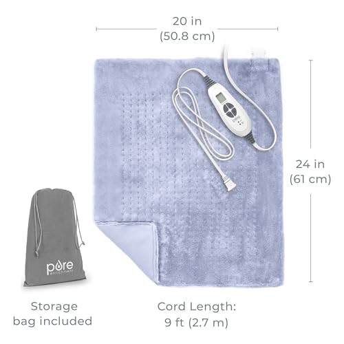 Pure Enrichment® PureRelief® Ultra-Wide Heating Pad, 20" x 24", 6 Settings - color: Periwinkle
