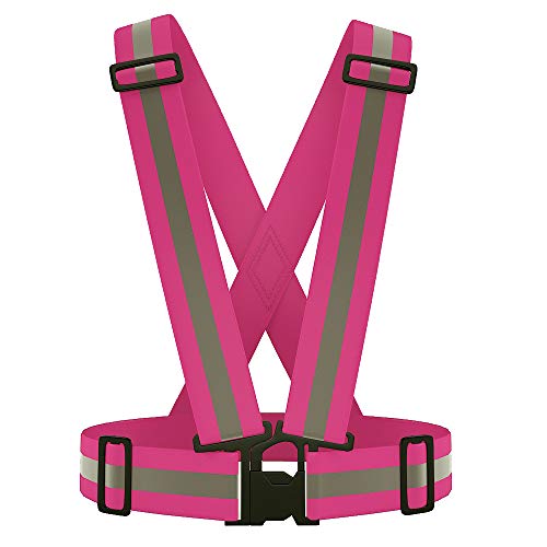 AYKRM 9 color High Visibility Reflective Vest Running Gear High Vis Adjustable Safety Vest - color: Pink
