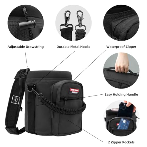 NATURE PIONEOR 26-128 oz Insulated Water Bottle Carrier Holder with Strap - color: Black, size: Half Gallon YETl