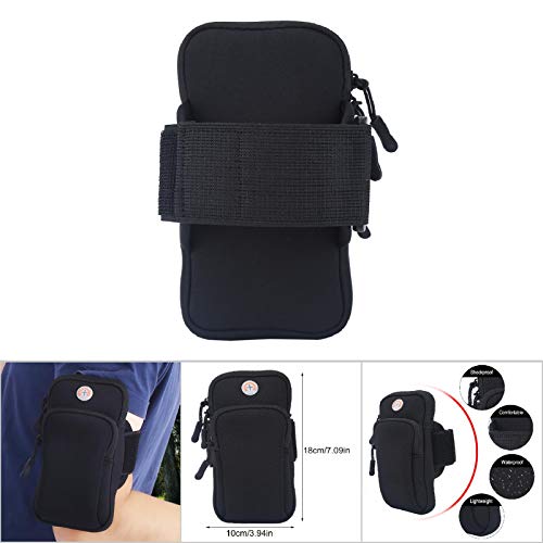 Armband Phone Holder for Running, Adjustable Sports Arm Bag with Key Pocket for, Gym Workout, Cycling, Fitness up to 6 inch